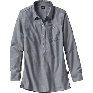 Patagonia Women's Top Tunic Grey Organic Cotton Blend Long Sleeve Size M